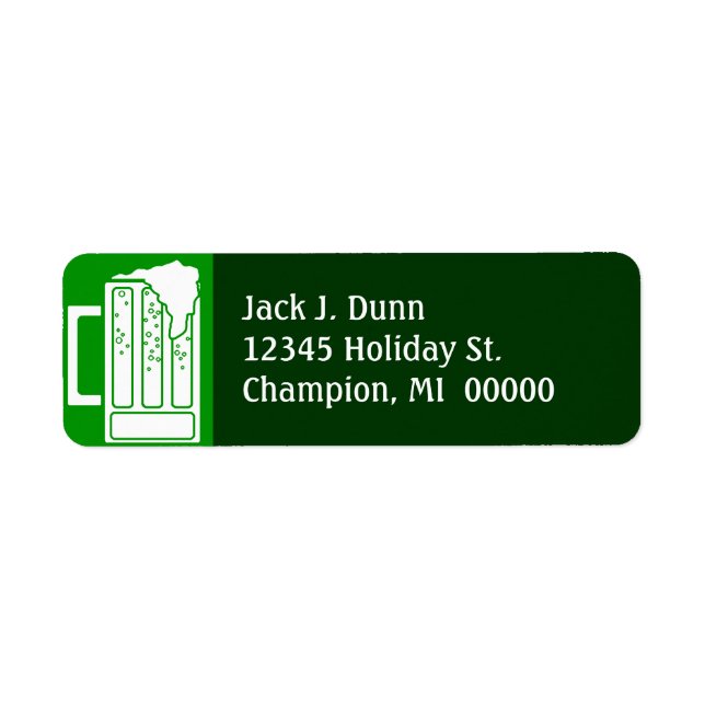 St. Patrick's Day Green Party Beer Address Labels (Front)