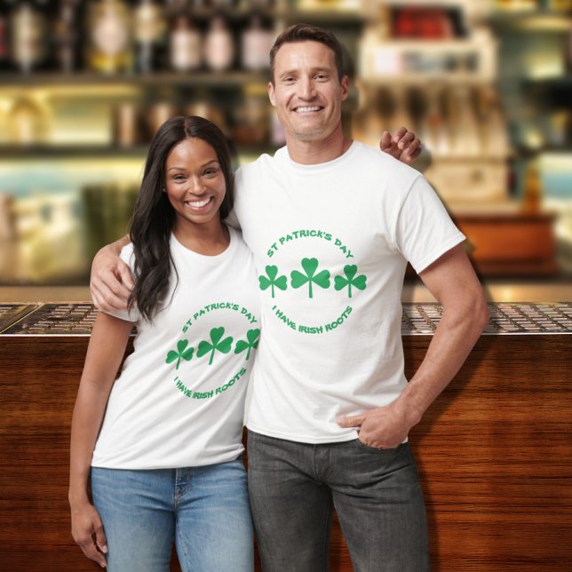 St Patricks Day Green Roots Shamrock T-Shirt (Creator Uploaded)