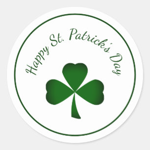 St. Patrick's Day Green shamrock Classic Round Sticker