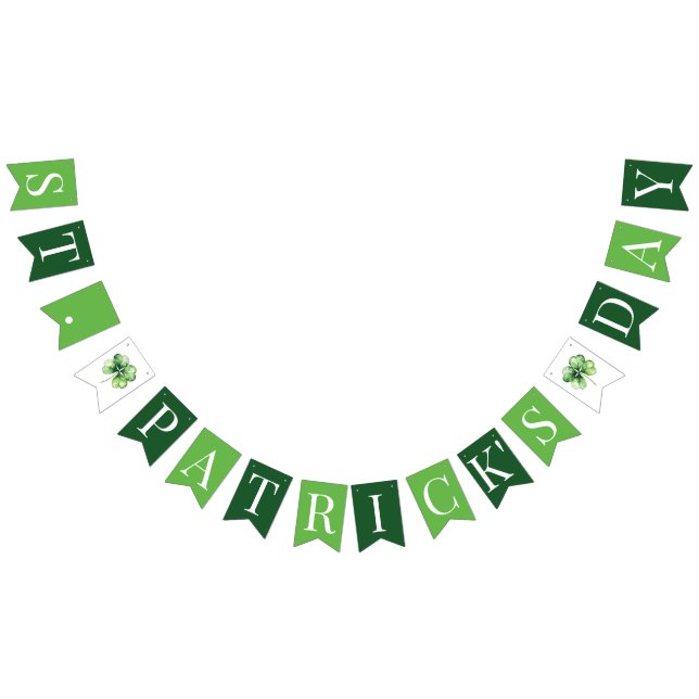 St. Patrick's Day Green Shamrock Clover Simple Bunting (All)