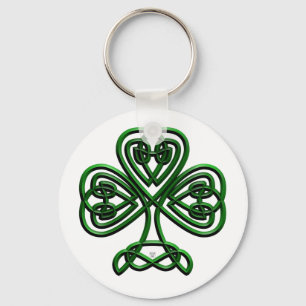 St Patricks Day Green Shamrock Key Ring
