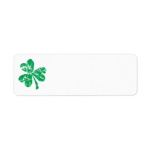 St. Patrick's Day Green Shamrock Return Address Label