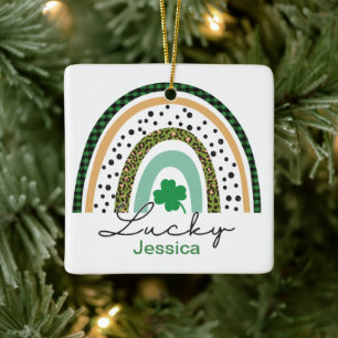 St. Patrick's Day Green Shamrock Vine Irish Party Ceramic Ornament