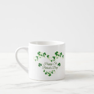 St. Patrick's Day Green Shamrock Vine Irish Party  Espresso Cup