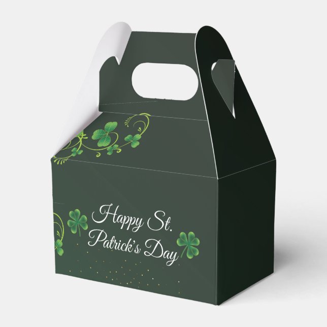 St. Patrick's Day Green Shamrock Vine Irish Party  Favour Box (Front Side)