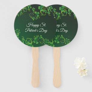 St. Patrick's Day Green Shamrock Vine Irish Party Hand Fan
