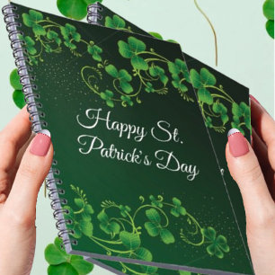 St. Patrick's Day Green Shamrock Vine Irish Party Notebook