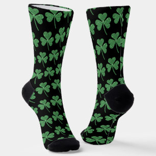 St. Patrick's Day Green Shamrock Vine Irish Party  Socks