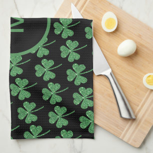 St. Patrick's Day Green Shamrock Vine Irish Party Tea Towel