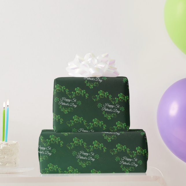 St. Patrick's Day Green Shamrock Vine Irish Party Wrapping Paper (Party Gifts)