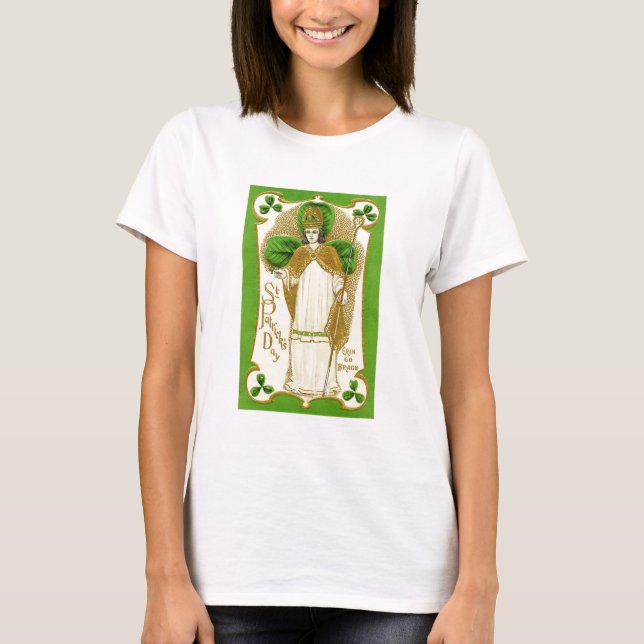 ST.PATRICK'S DAY GREEN SHAMROCKS AND TRINITY T-Shirt (Front)