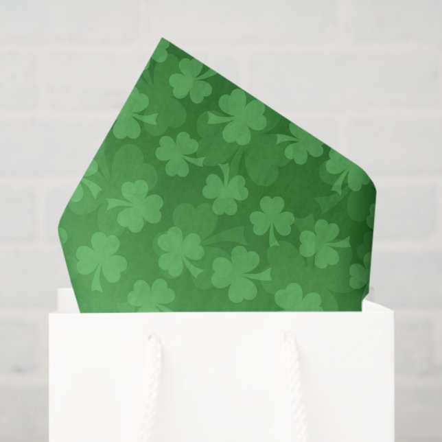 St. Patrick's Day green shamrocks ombre pattern Tissue Paper (Gift Bag)