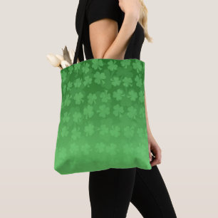 St. Patrick's Day green shamrocks ombre pattern Tote Bag