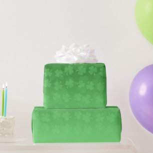 St. Patrick's Day green shamrocks ombre pattern Wrapping Paper