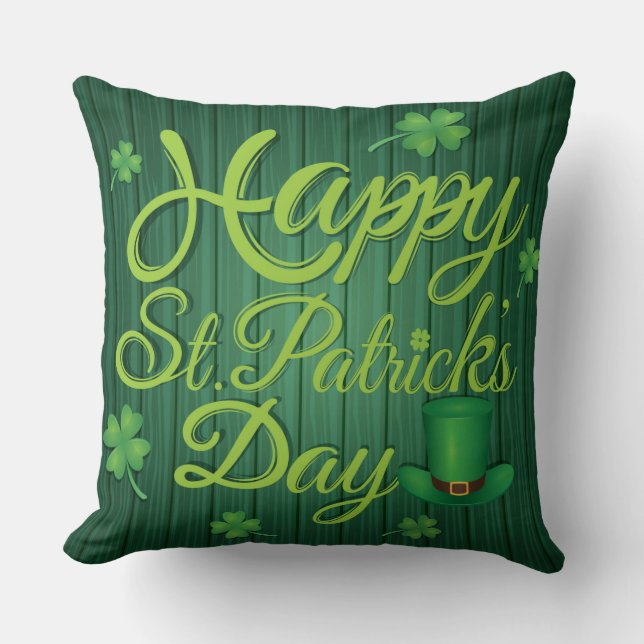 St Patrick's Day/ Green Stripe Pillow (Front)