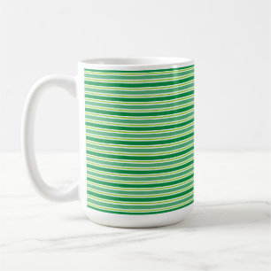 St. Patrick's Day Green Stripes Pattern Coffee Mug