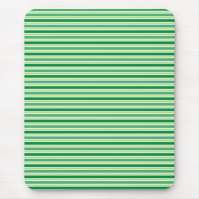 St. Patrick's Day Green Stripes Pattern Mouse Pad (Front)