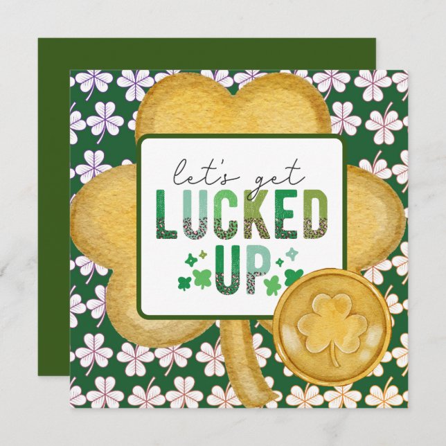 St. Patrick's Day Greeting Card LUCKY UP (Front/Back)