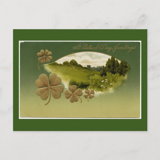  St. Patrick's Day Greetings Holiday Postcard (Front)