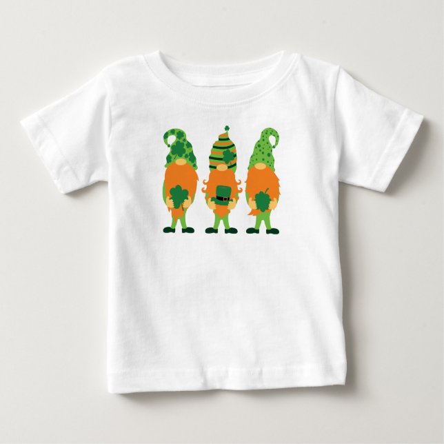 St. Patrick's Day Grnomes Baby T-Shirt (Front)