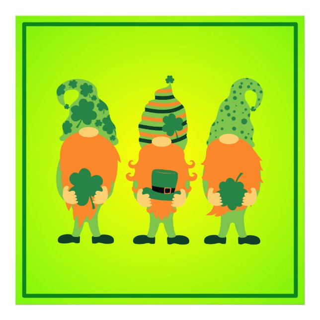 St. Patrick's Day Grnomes Photo Print (Front)