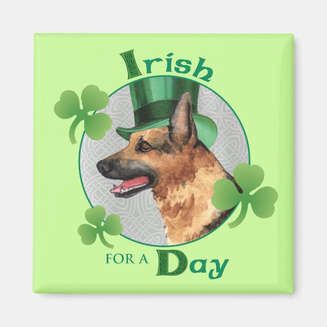 St. Patrick's Day GSD Magnet (Front)