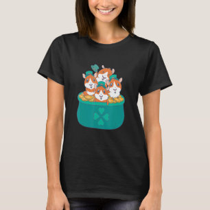 St  Patricks Day Guinea Pig In Pot Of Luck Leprech T-Shirt
