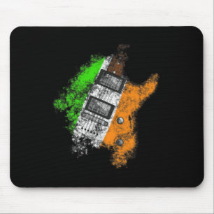 St Patricks Day Guitar Irish Flag Electric Guitari Mouse Pad