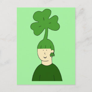 St Patrick's Day Hairstyle Shamrock Hair Postcard