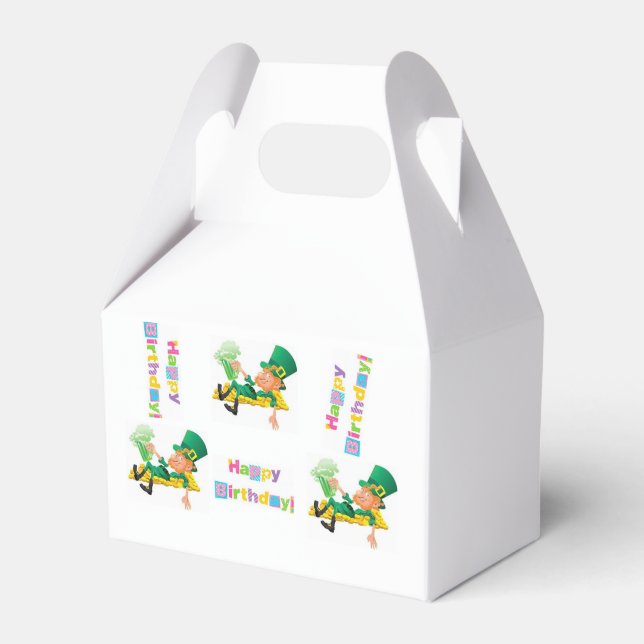 St. Patrick's Day Happy Birthday Gable Favour Box  (Front Side)