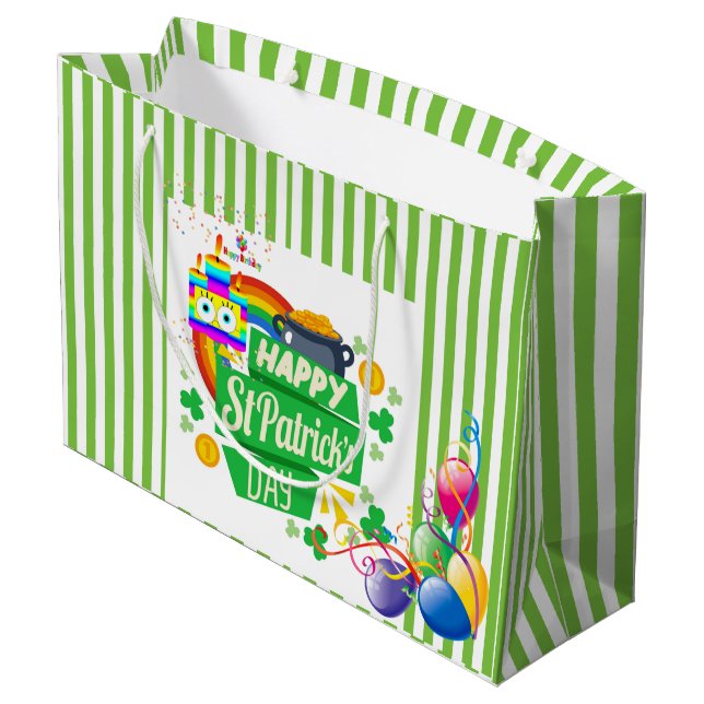 St. Patrick's Day  Happy Birthday Gift Bag  (Back Angled)