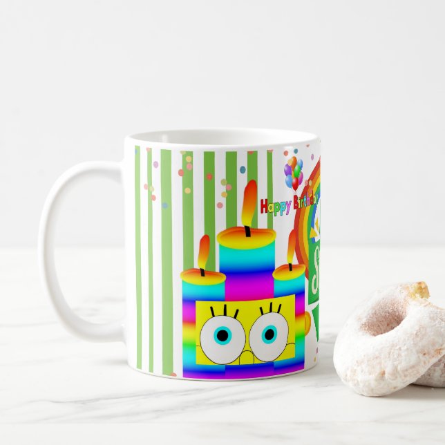 St. Patrick's Day Happy Birthday Mug  (With Donut)