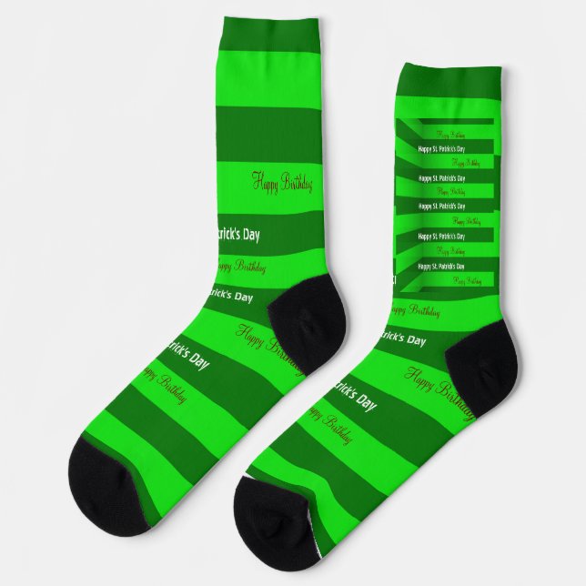 St. Patrick's Day Happy Birthday Socks  (Left)
