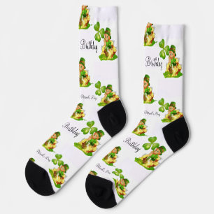 St. Patrick's Day Happy Birthday Socks 