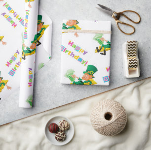 St. Patrick's Day Happy Birthday Wrapping Paper 