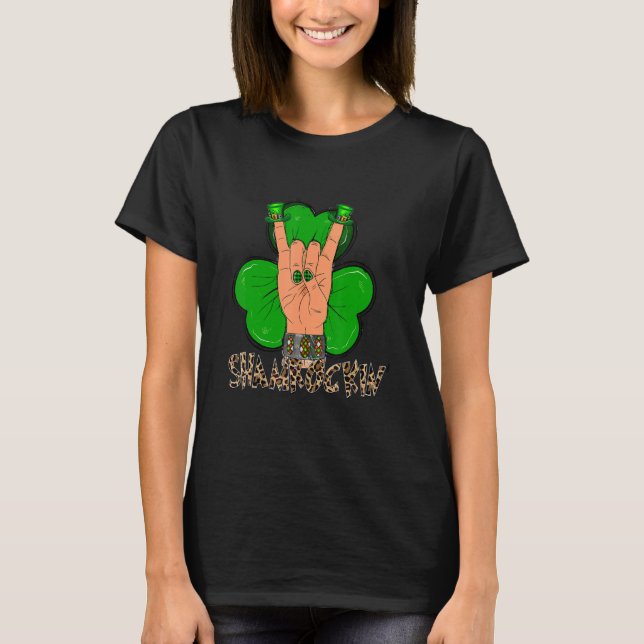 St. Patrick's Day Happy Go Lucky Green Shamrock Ir T-Shirt (Front)