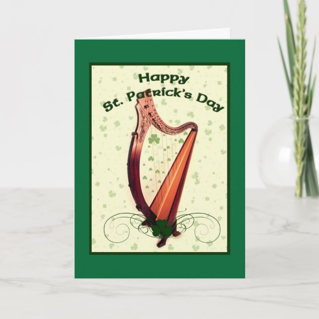 St.Patrick's Day Harp Card (Front)