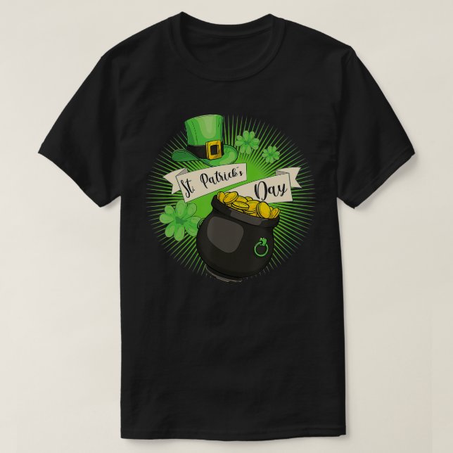 St Patricks Day Hat Clover Leaf Saint Patricks Day T-Shirt (Design Front)