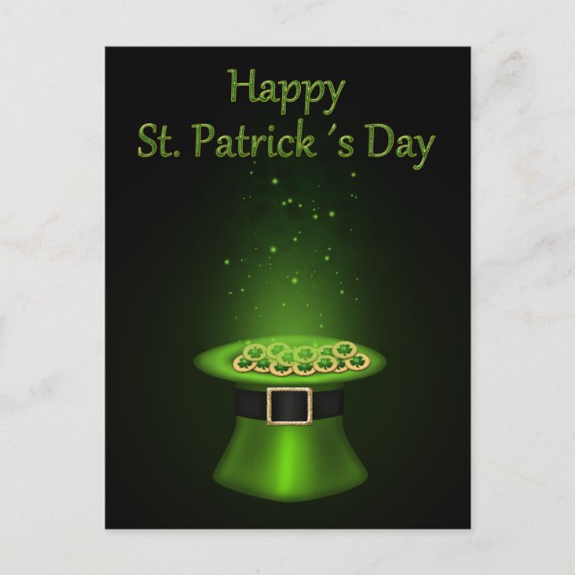 St. Patrick's Day Hat Coins Postcard (Front)