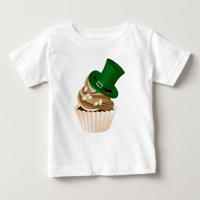 St Patricks Day Hat Cupcake White Baby T-Shirt (Front)