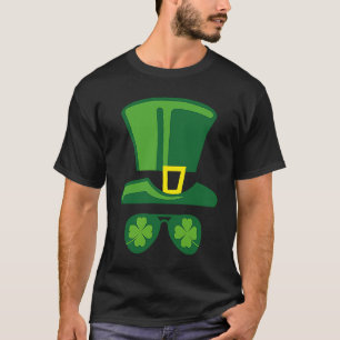 St Patrick's Day Hat Sunglasses Shamrocks T-Shirt