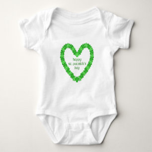 St Patrick's Day Heart Baby Bodysuit
