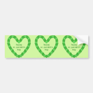 St Patrick's Day Heart Bumper Sticker