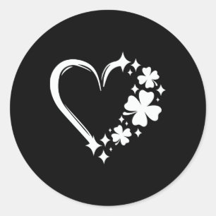 St Patrick's Day Heart Cute St Patricks Day Shamro Classic Round Sticker
