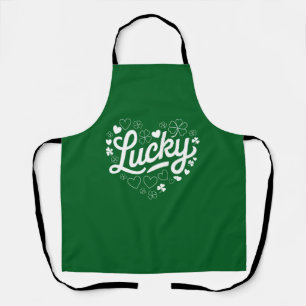 St Patrick's Day Heart Lucky Clover Shamrock Apron