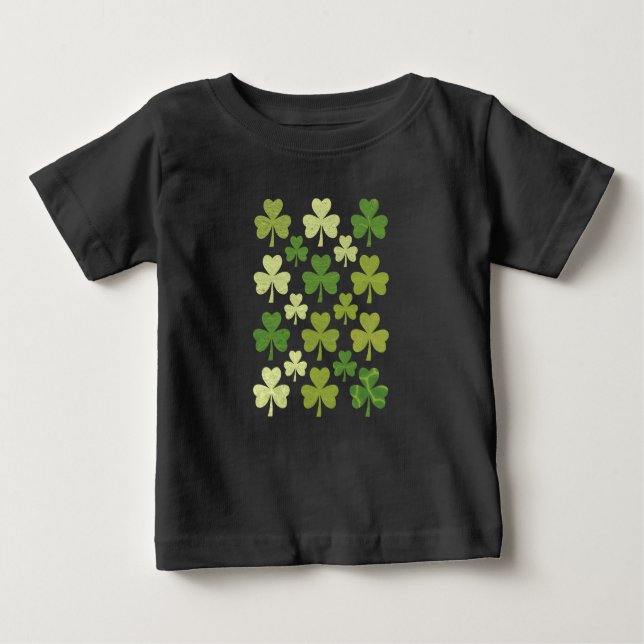 St Patrick's Day Heart Lucky Clover Shamrock  Baby T-Shirt (Front)