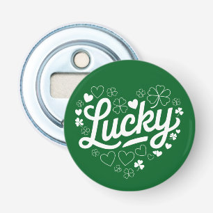 St Patrick's Day Heart Lucky Clover Shamrock  Bottle Opener