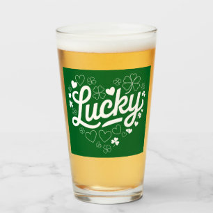 St Patrick's Day Heart Lucky Clover Shamrock  Glass