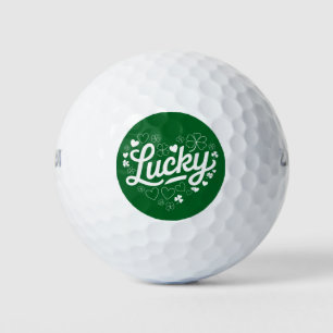 St Patrick's Day Heart Lucky Clover Shamrock  Golf Balls