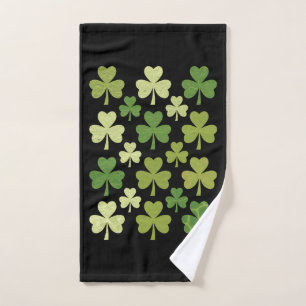 St Patrick's Day Heart Lucky Clover Shamrock  Hand Towel